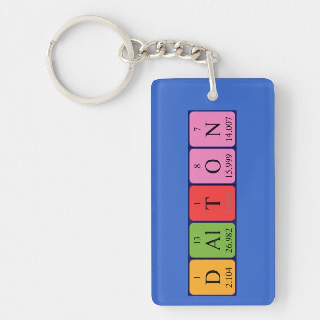 Dalton periodic table name keyring (Front)