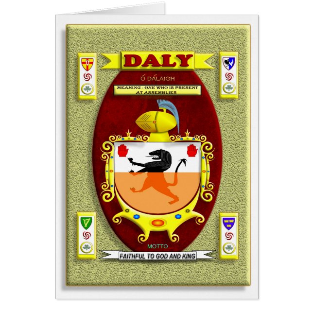 DALY FAMILY COAT OF ARMS CREST AND SHIELD (Front)
