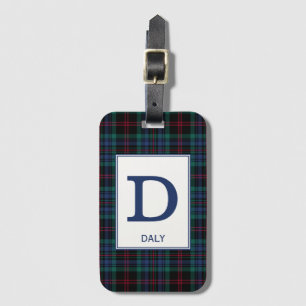 Daly Tartan Blue Plaid Pattern Luggage Tag
