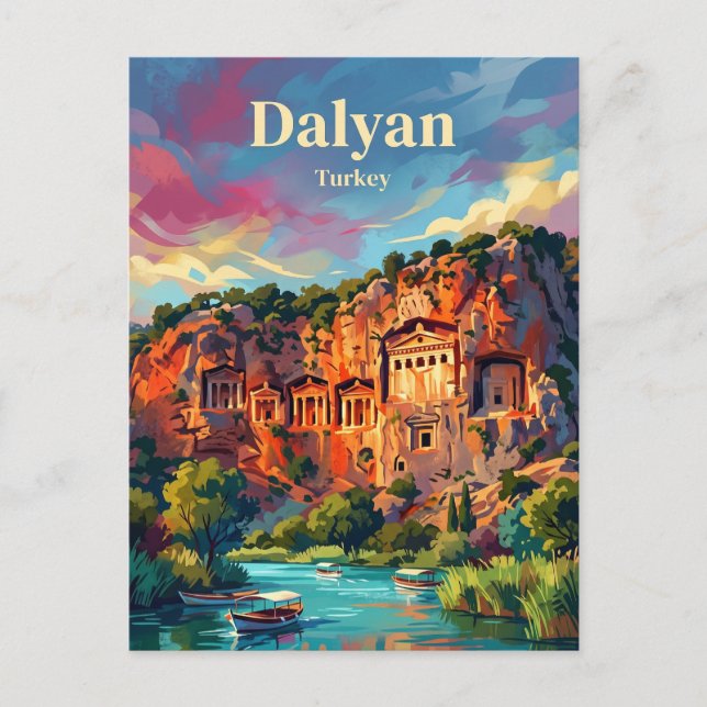 Dalyan - Rock Tombs Turkey Postcard (Front)