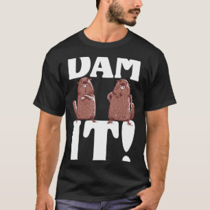 Dam It Dabbing Beaver Drawing T-Shirt