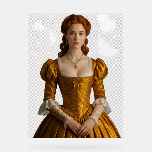 “Dama Renacentista Dorada – Arte Elegante y Realis (Recto)