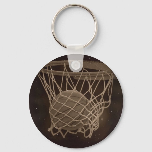 Damaged Basketball Photo Keychain (Front)