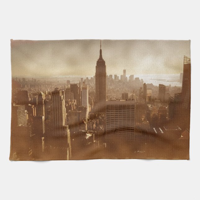 Damaged Photo Effect New York Kitchen Towel (Horizontal)