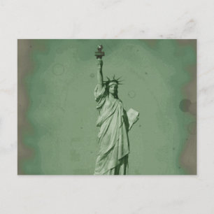 Damaged Photo Effect Statue of Liberty Postcard