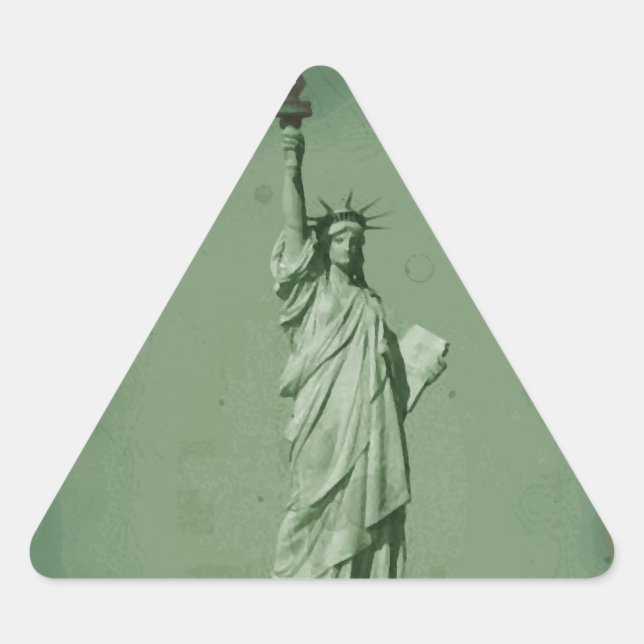 Damaged Photo Effect Statue of Liberty Triangle Sticker (Front)