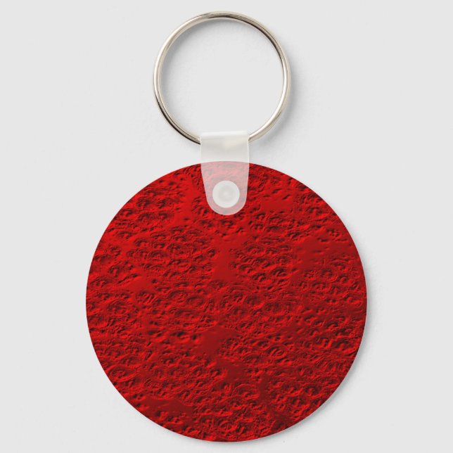 Damaged red metal keychain (Front)