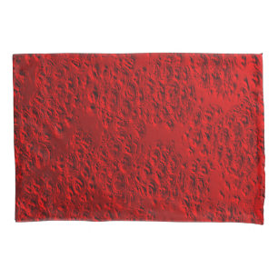 Damaged red metal pillowcase