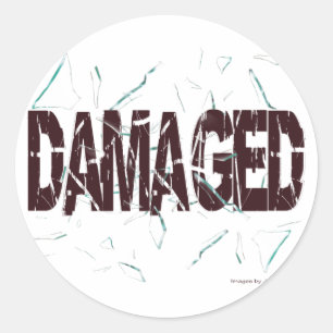 damaged sticker