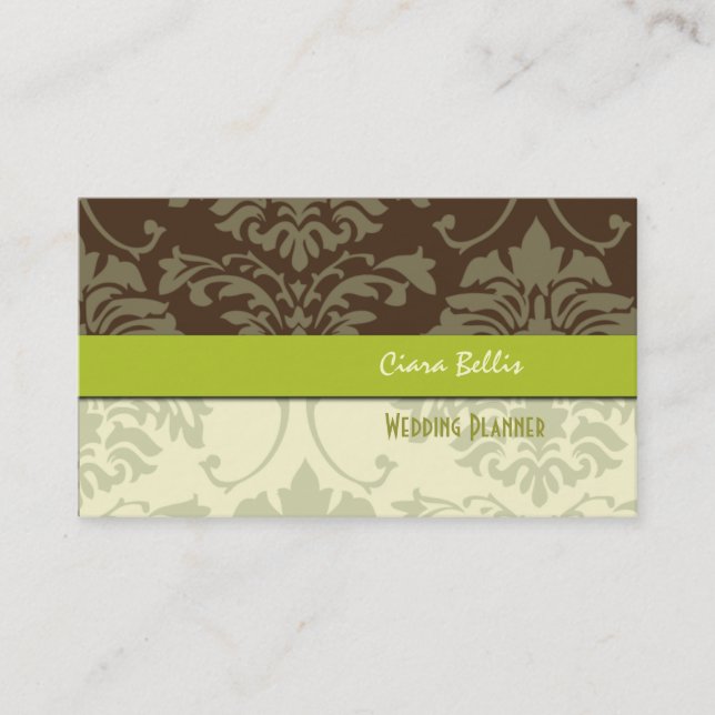 Damas au chocolat, cartes de visite wedding planne (Devant)