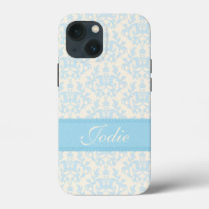 Damas bleu clair & crème coque