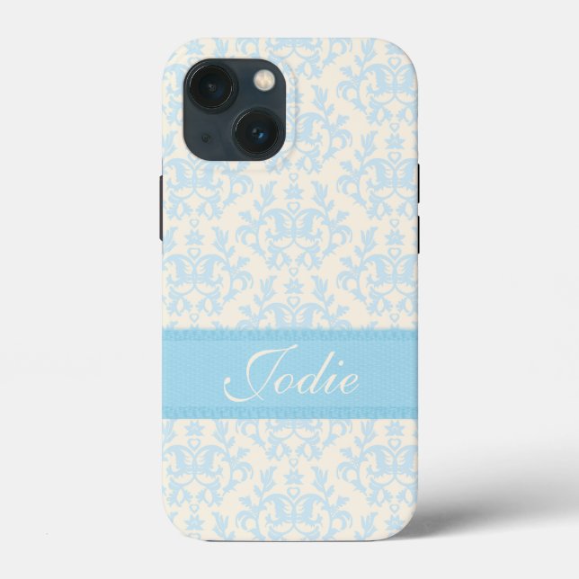 Damas bleu clair & crème coque (Verso)