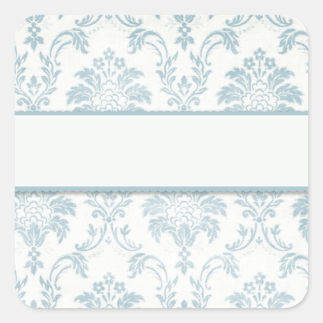 Damas bleu doux avec Étiquette blanc (Devant)