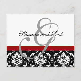 Damas carte RSVP mariage avec choix de menu
