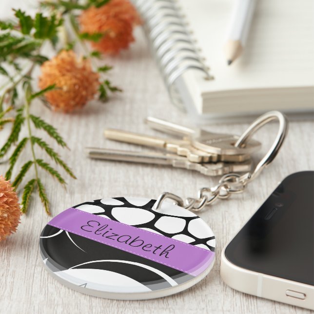 Damas, Giraffe, Noir et Blanc, Votre nom (Devant droit)