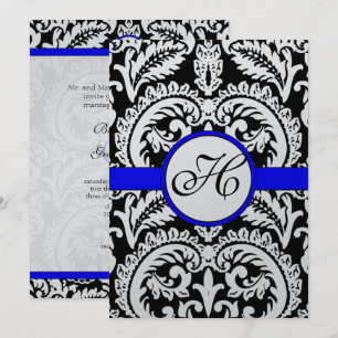 Damas noir avec invitation de mariage Royal Bleu