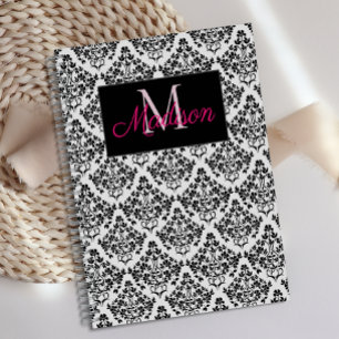 Damas noir blanc Mignon tendance Monogramme
