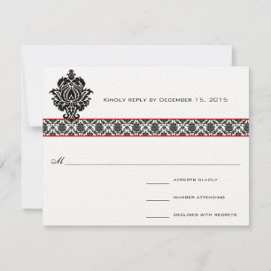 Damas Noir sur le blanc rouge Trim Mariage réponse