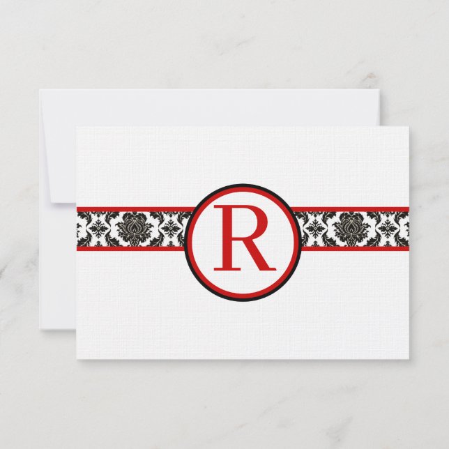 Damas Noir sur le blanc rouge Trim Mariage réponse (Dos)