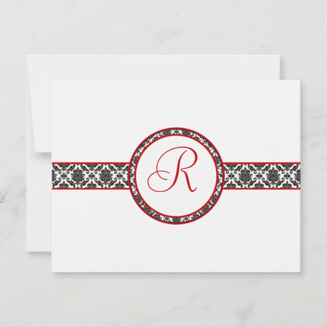 Damas Noir sur le blanc rouge Trim Mariage réponse (Devant)