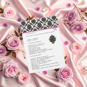 Damas Noir Sur Le Programme De Mariage De Trim Ros