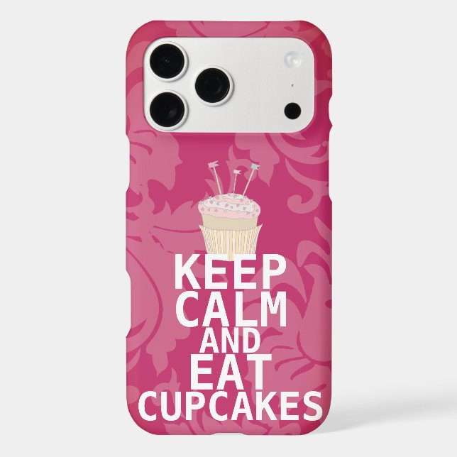 Damas Rose Chaud GARDER CALME ET Manger Cupcakes (Verso)