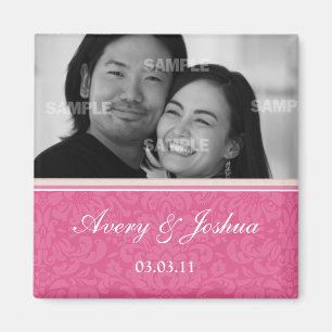 Damas rose Enregistrer la date Magnet photo