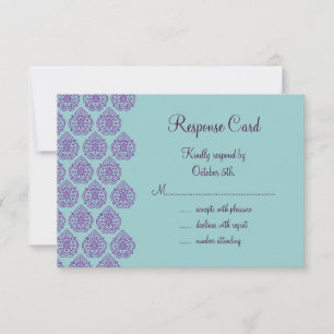 Damas violet/turquoise RSVP