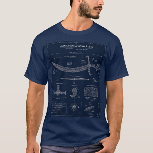 Damascus Scimitar Blueprint Shirt (Front)