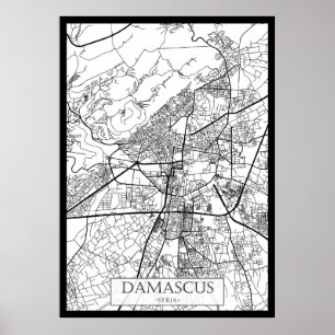 Damascus Syria City Map Poster