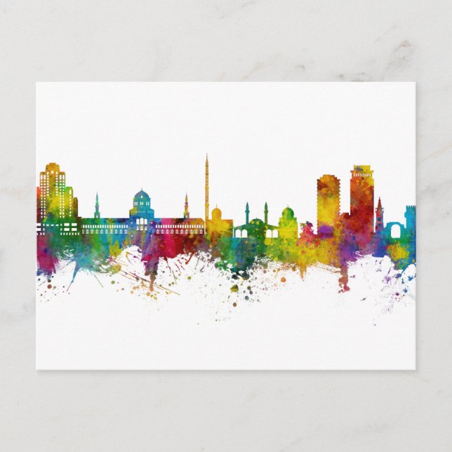 Damascus Syria Skyline Postcard (Front)