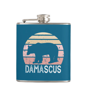 Damascus Virginia Retro Bear Hip Flask