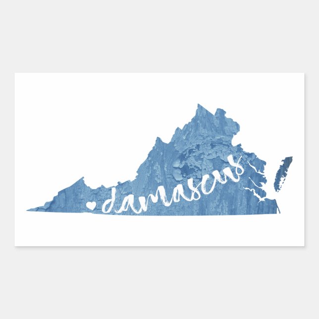 Damascus, Virginia Wood Grain Sticker (Front)