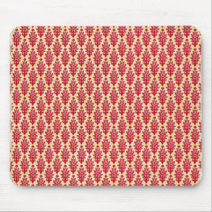 damask07-redyellow RED YELLOW DAMASK  PATTERN TEMP Mouse Pad