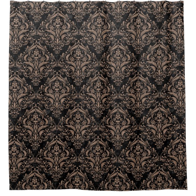 DAMASK1 BLACK MARBLE & BROWN COLORED PENCIL (Front)