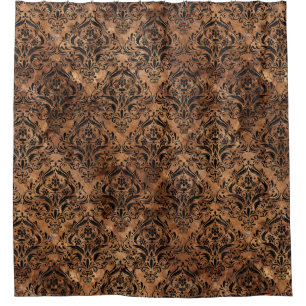 DAMASK1 BLACK MARBLE & BROWN STONE (R)