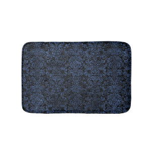 DAMASK2 BLACK MARBLE & BLUE STONE BATH MAT