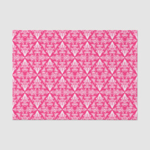 Damask 03 Pink-White-Tissue Paper Wrap