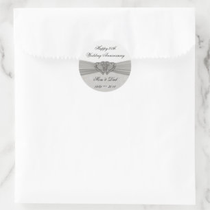 Damask 25th Wedding Anniversary Sticker