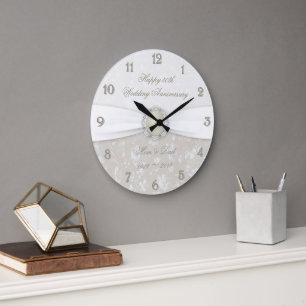 Damask 30th Wedding Anniversary Clock