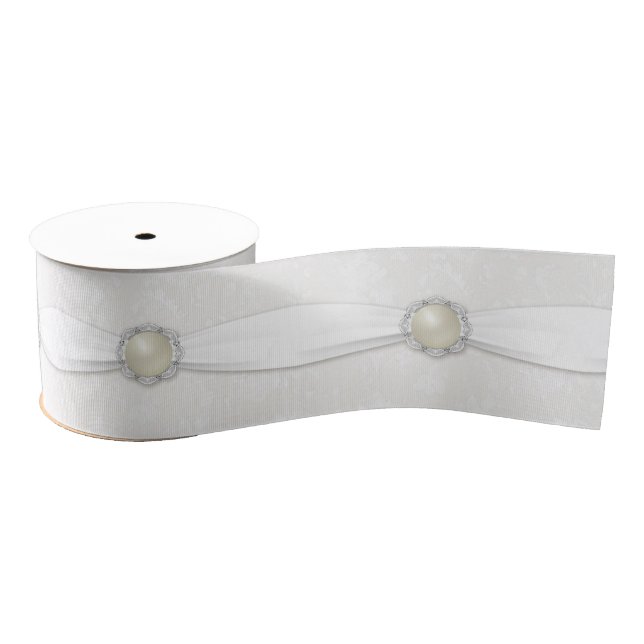 Damask 30th Wedding Anniversary Ribbon Grosgrain Ribbon (Spool)
