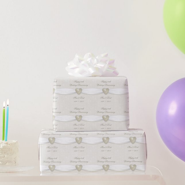 Damask 30th Wedding Anniversary Wrapping Paper (Party Gifts)