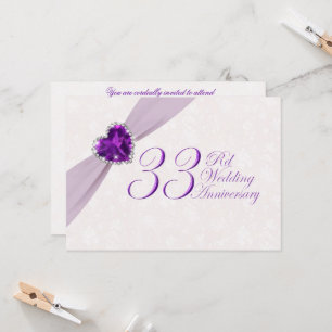 Damask 33e anniversaire Mariage Invitation