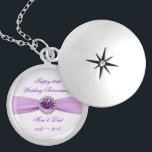 Damask 33rd Wedding Anniversary Necklace<br><div class="desc">A Digitalbcon Images Design featuring an amethyst purple colour and and damask design theme with a variety of custom images, shapes, patterns, styles and fonts in this one-of-a-kind "Damask 33rd Wedding Anniversary" Necklace. This attractive and elegant design comes complete with customizable text lettering to suit your own special occasion to...</div>