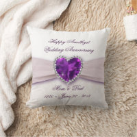 Damask 33rd Wedding Anniversary Throw Pillow