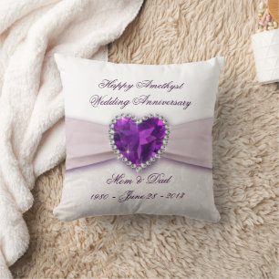 Damask 33rd Wedding Anniversary Throw Pillow