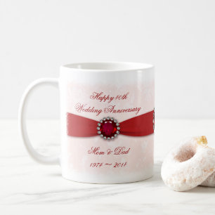 Damask 40e anniversaire de Mariage Mug