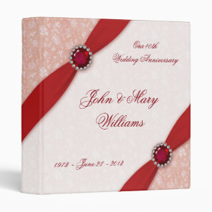 Damask 40e anniversaire Mariage 1" Classeur