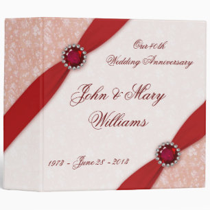 Damask 40th Wedding Anniversary 2" Binder
