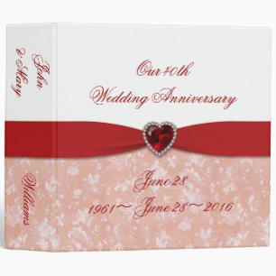 Damask 40th Wedding Anniversary 2" Binder